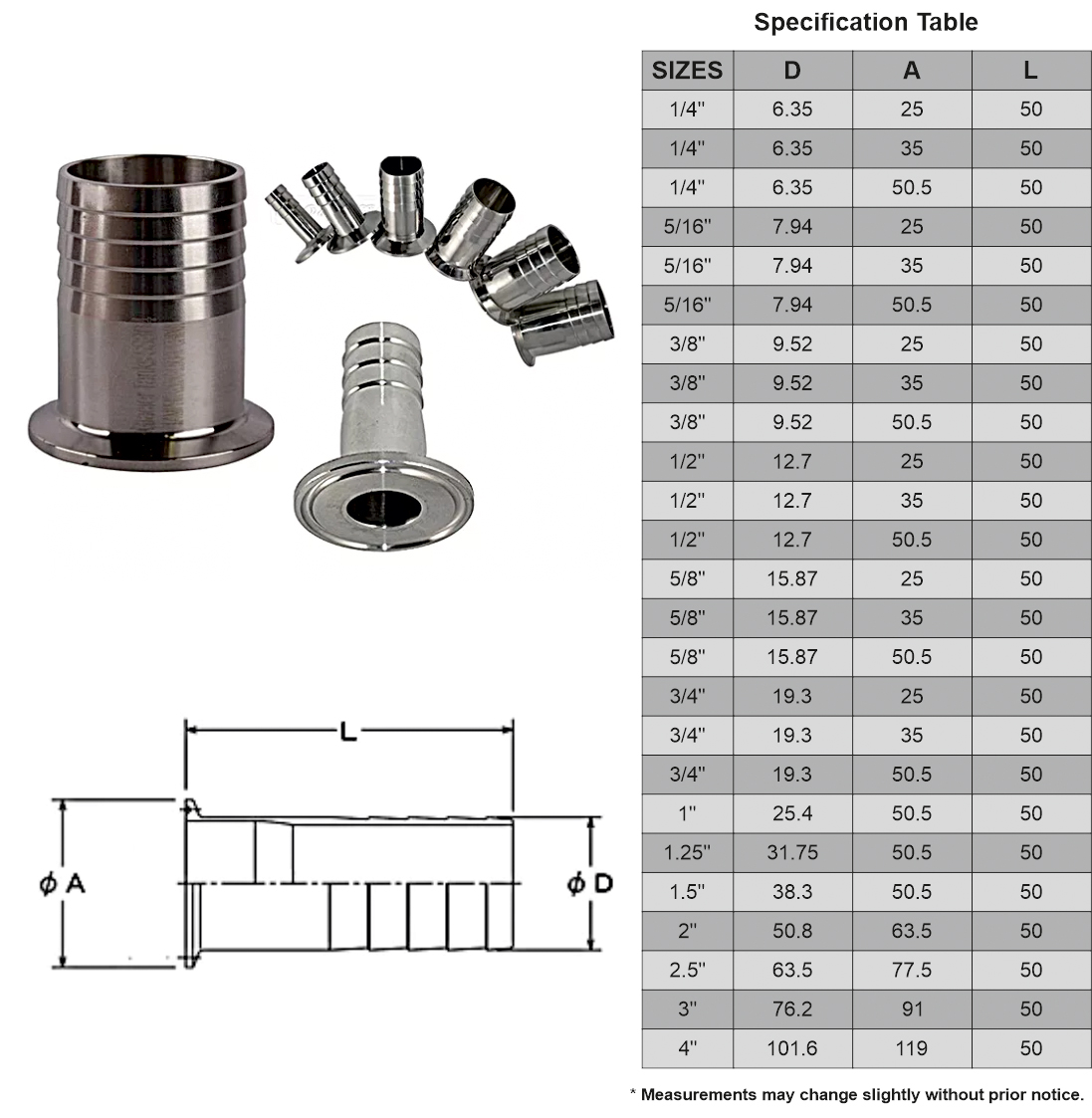 SS Sanitary Hose AdaptorSS Sanitary Hose Adaptor
