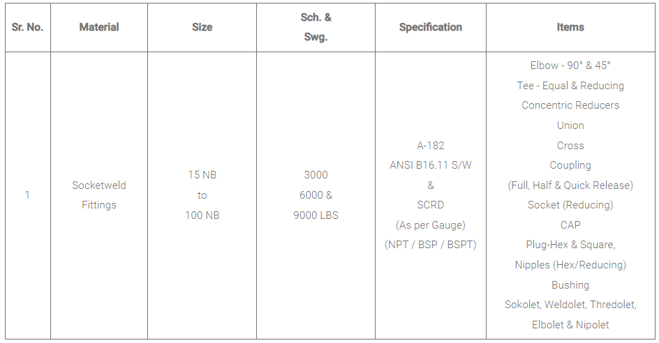 socketweld eccentric reducer